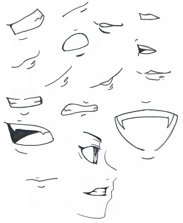 Легкие рисунки губы аниме фото
