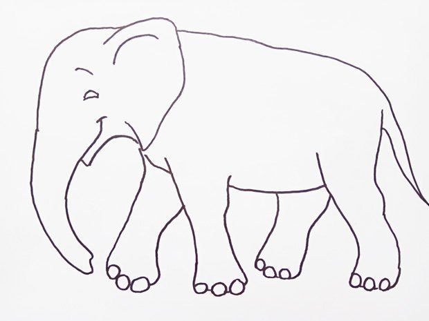 Легкие рисунки слона карандашом поэтапно для фото