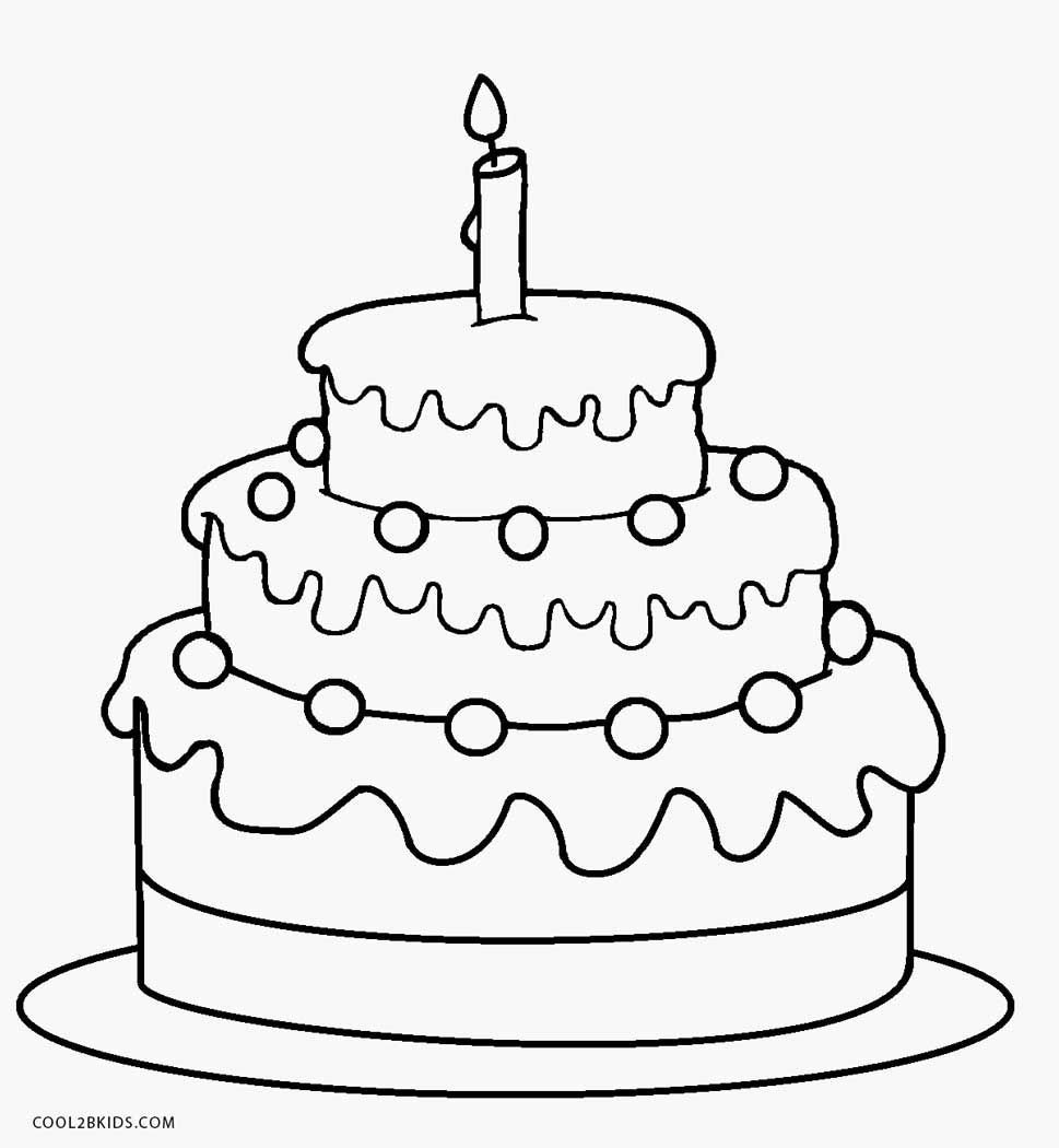 Легкий рисунок торта с днем рожденья фото