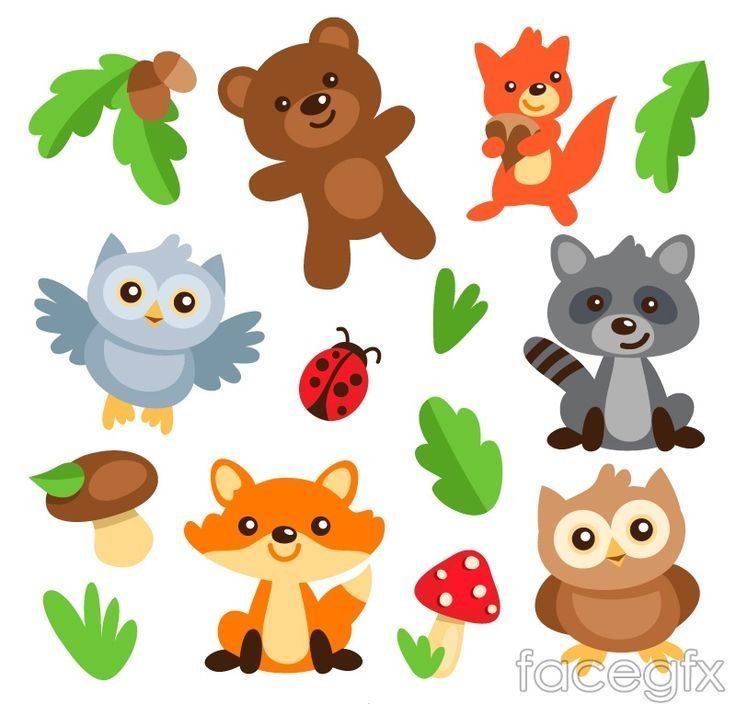 Лесные животные для малышей рисунки фото