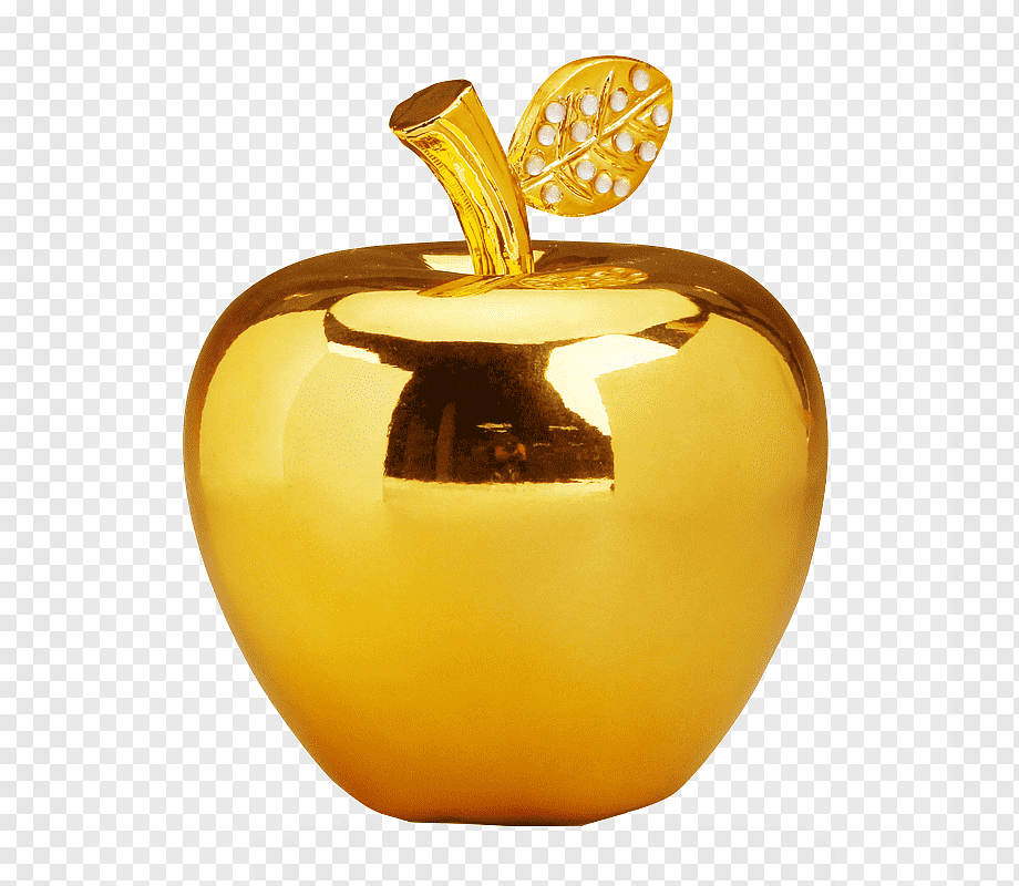 Логотип золотое яблоко на прозрачном фоне фото