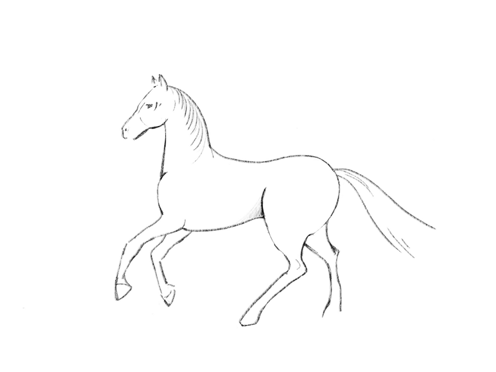 Лошадь рисунок простой детский фото