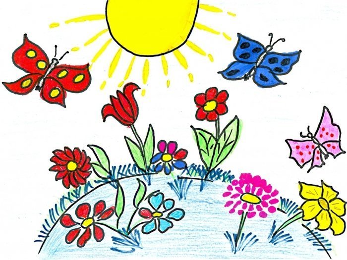 Луговые цветы детский рисунок фото