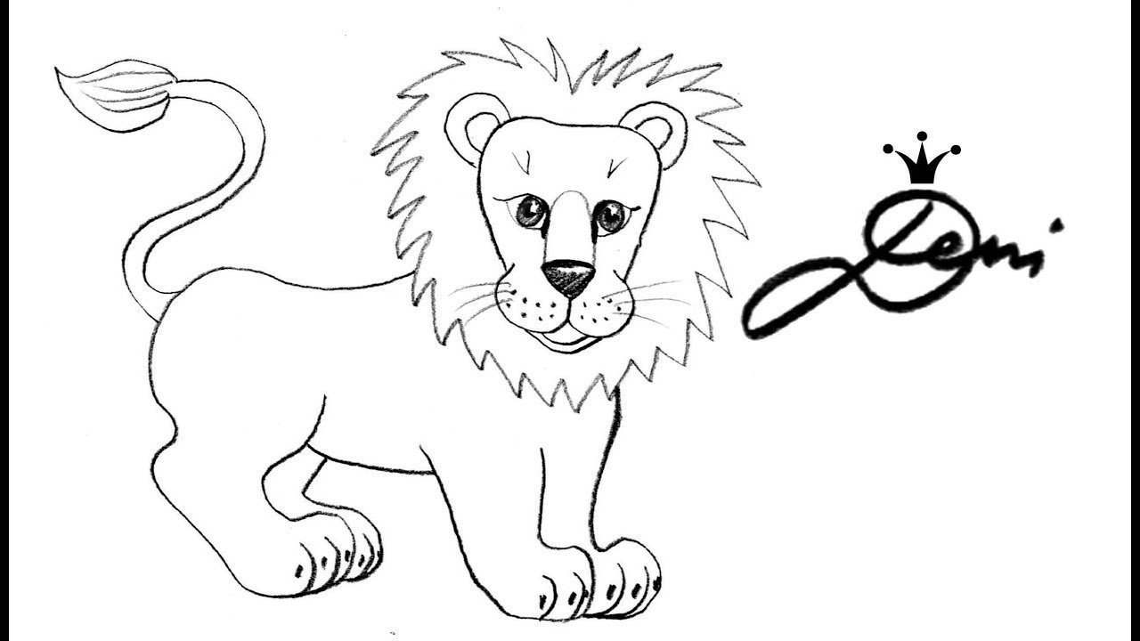 Льва поэтапно рисунки карандашом легкие фото