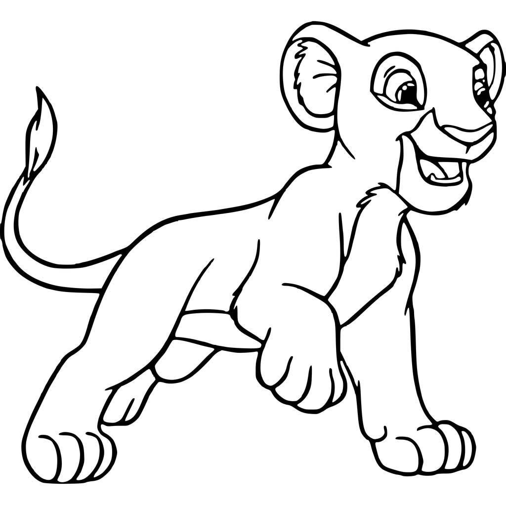 Львенок контурный рисунок фото