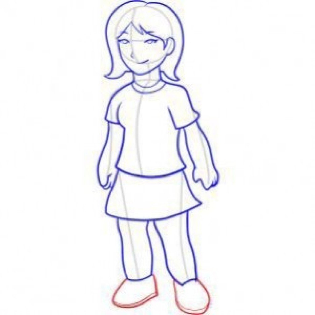 Маленькая девочка рисунок карандашом поэтапно для начинающих фото