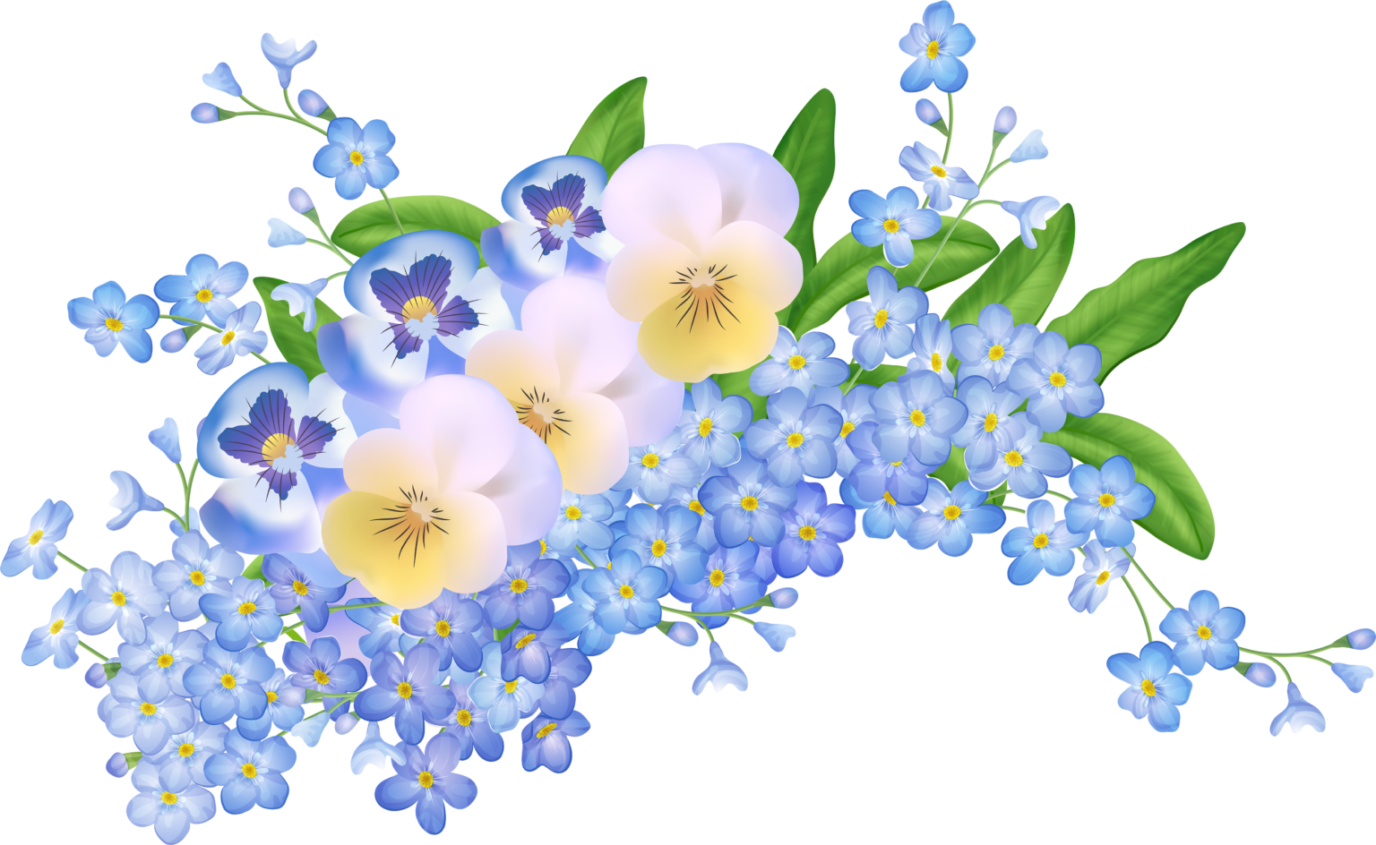 Маленькие цветы на прозрачном фоне фото