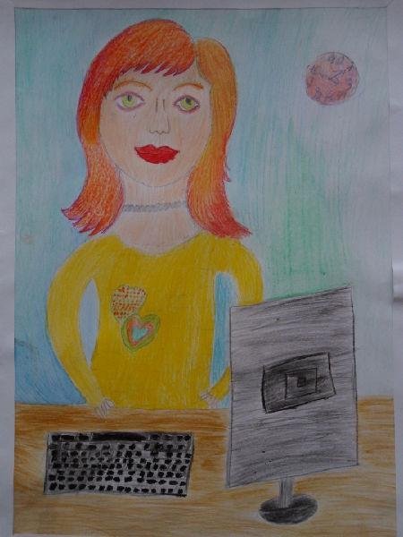 Мама бухгалтер рисунок детский фото