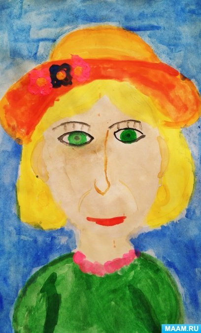 Мамин портрет детские рисунки в детском саду фото