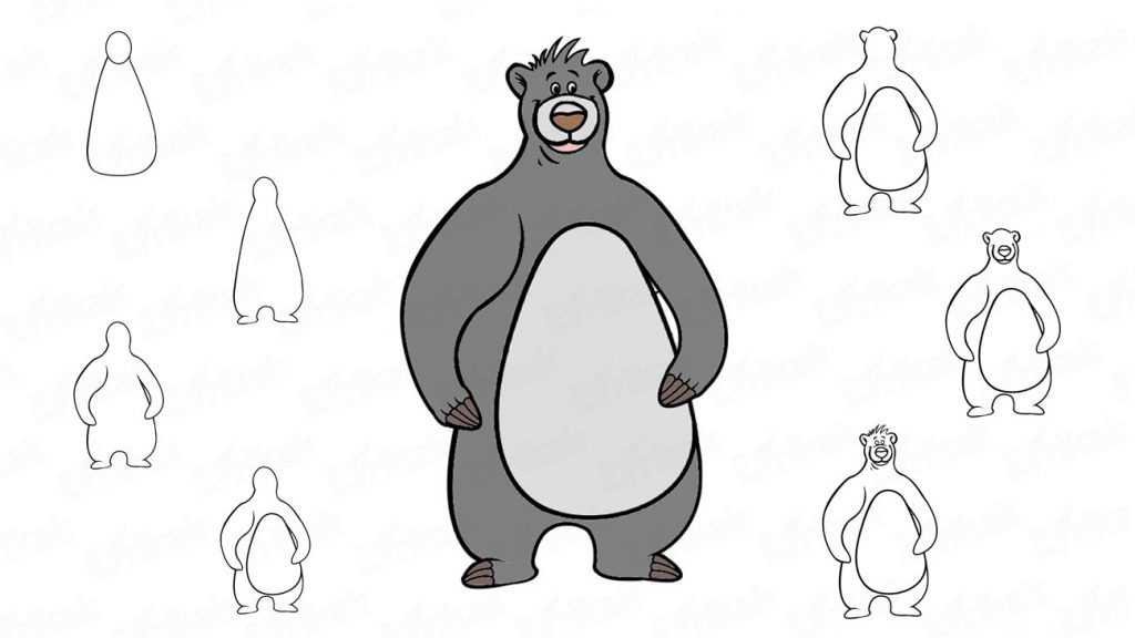 Маша и медведь рисунок карандашом легкий поэтапно фото
