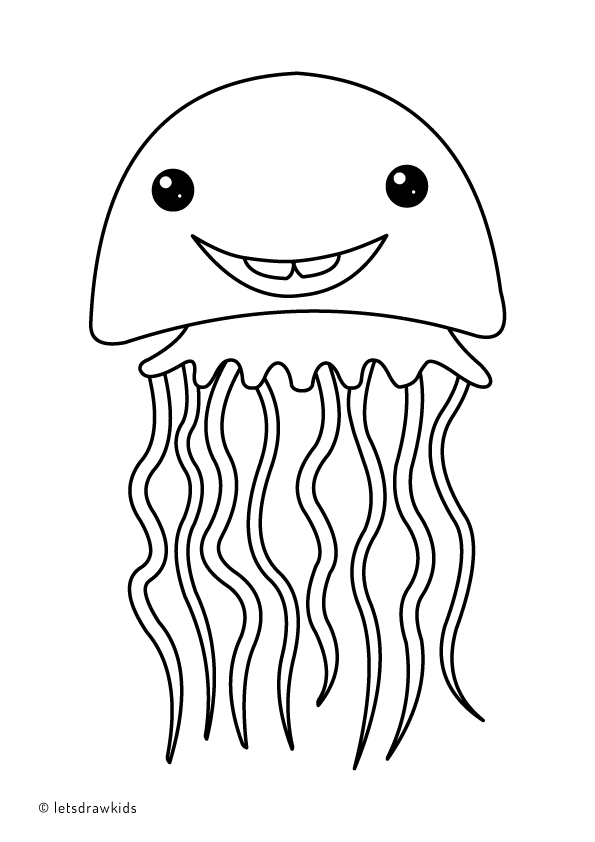 Медуза контурный рисунок фото