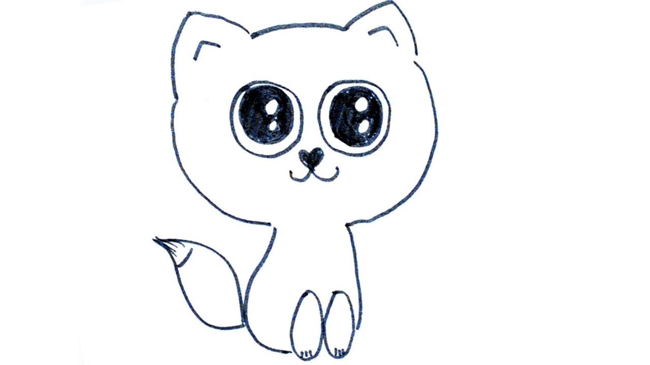 Милый котик рисунок поэтапно фото