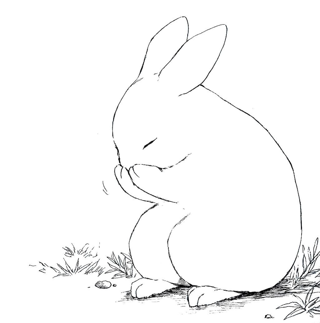 Милый кролик рисунок карандашом поэтапно фото