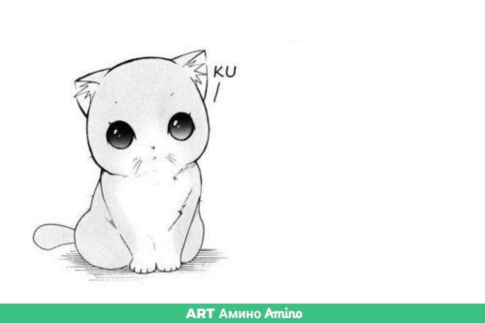 Милые животные котики рисунок карандашом фото