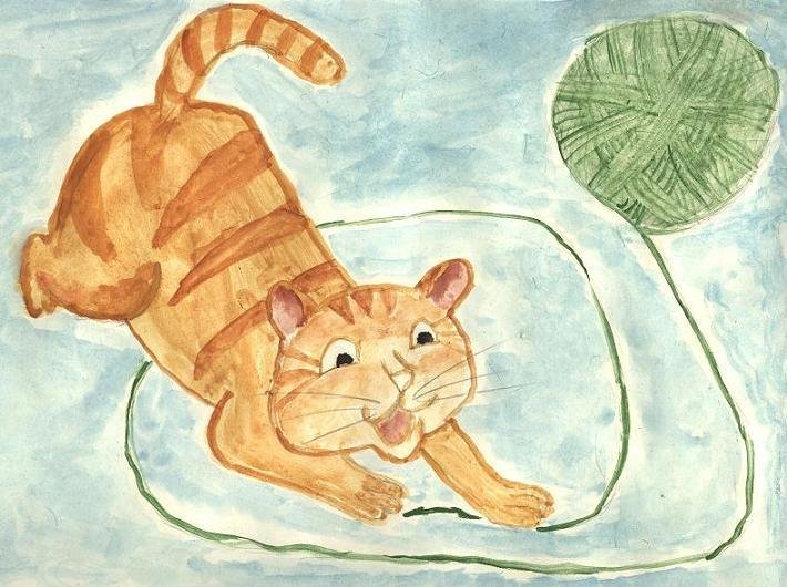 Мое любимое животное кошка рисунок фото