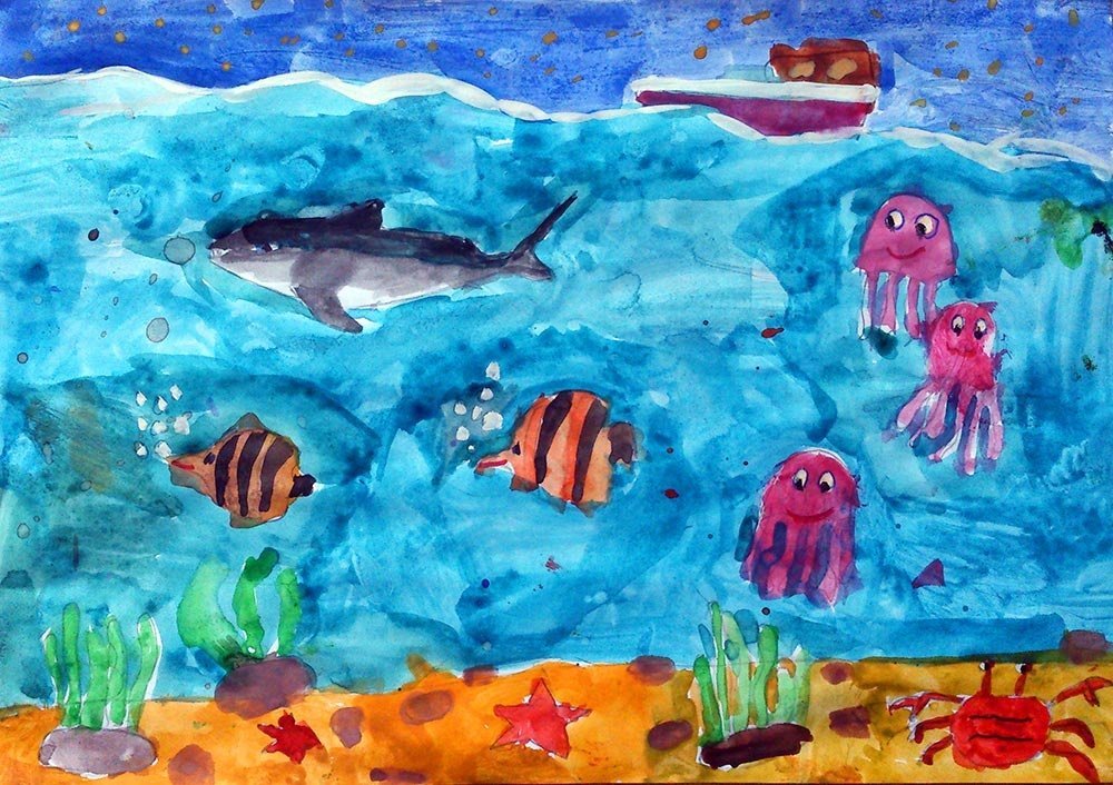 Морской детский рисунок фото
