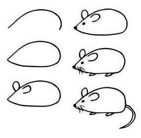 Мышка простой рисунок поэтапно фото