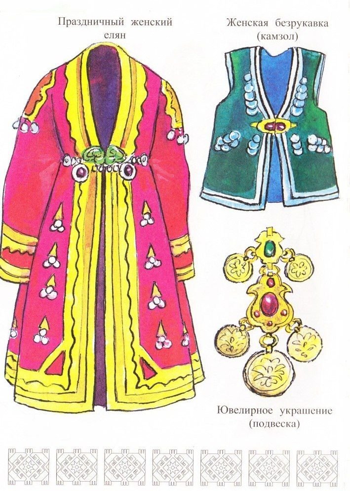 Национальный костюм татар рисунок детский фото
