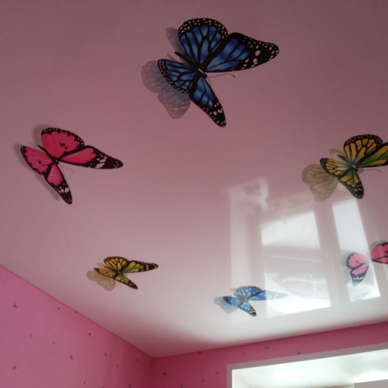 Натяжные потолки в детскую комнату девочке с рисунком фото