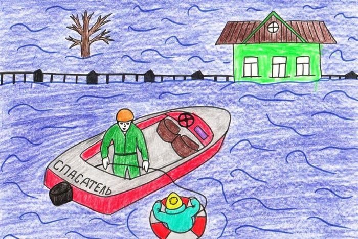 Наводнение детский рисунок фото