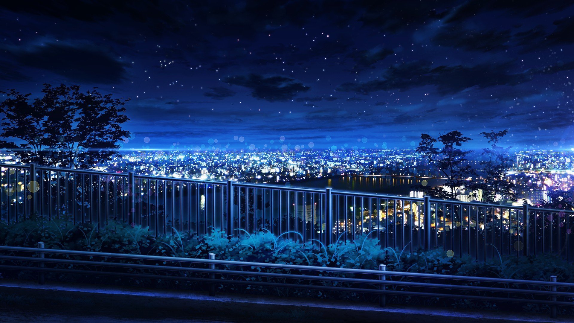 Ночное небо города обои фото