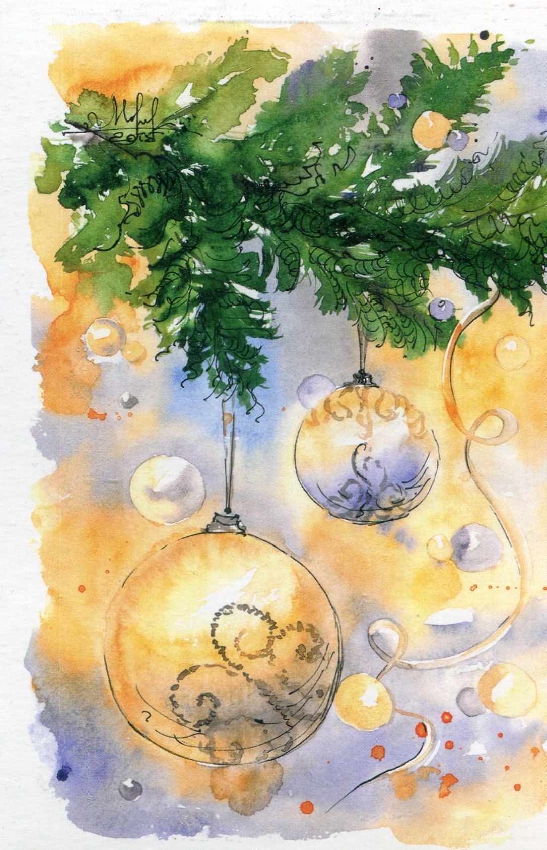 Новогодние открытки нарисованные акварелью фото