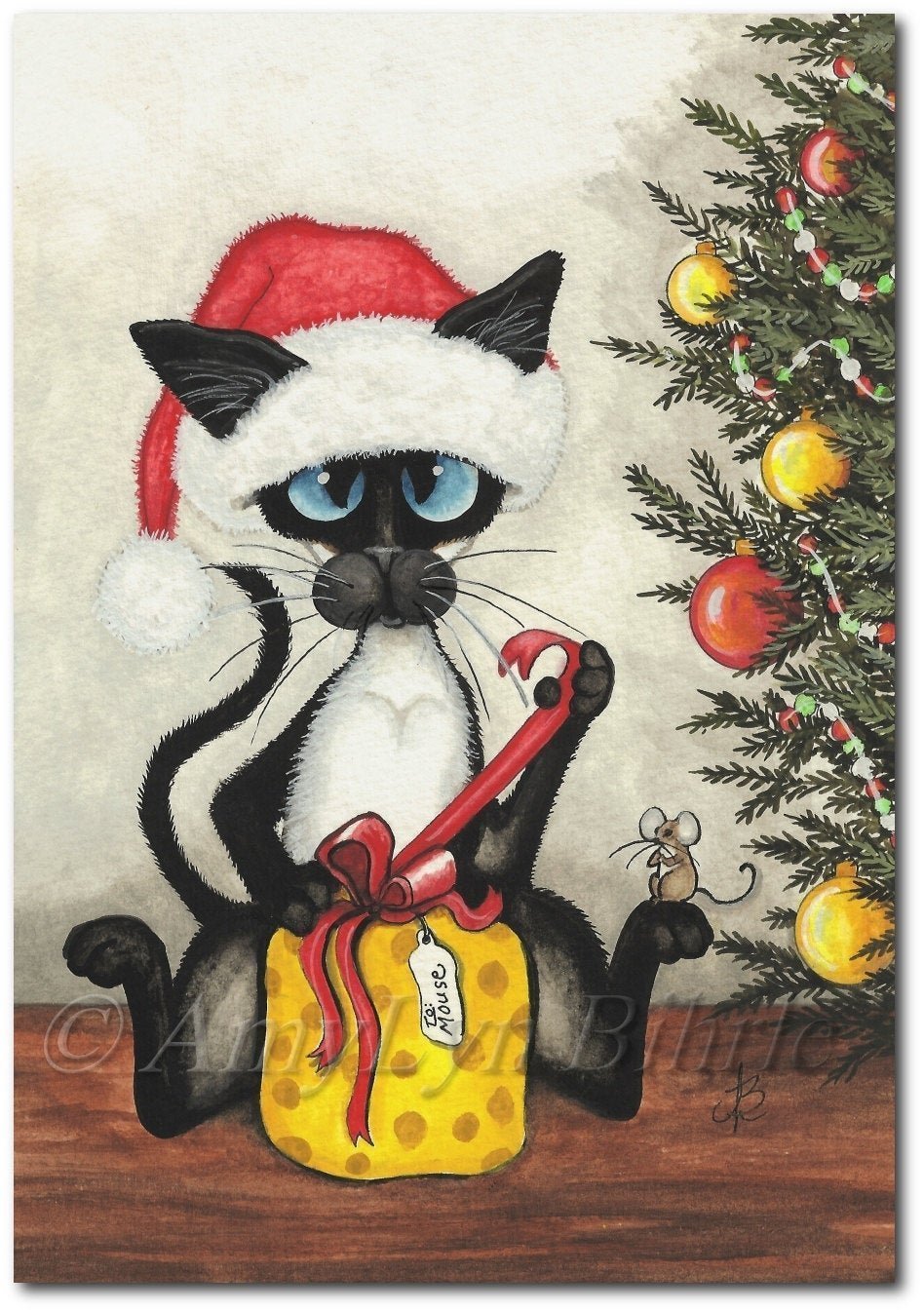 Новогодние открытки с котами прикольные фото