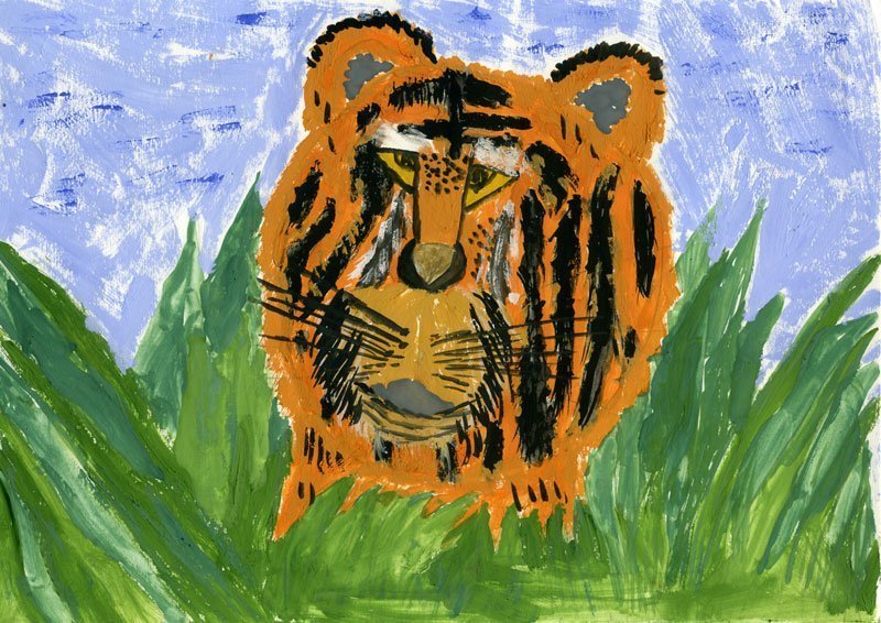 Новогодние рисунки детские с тигром легкие фото