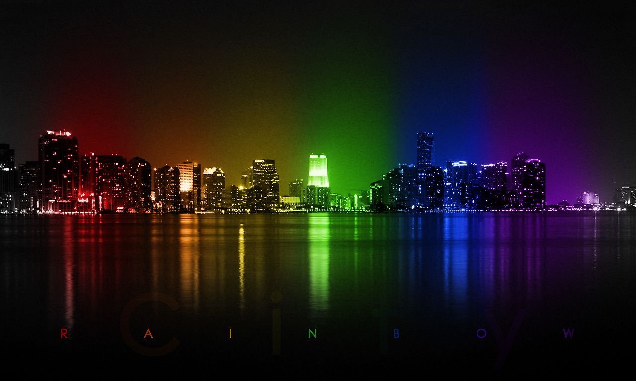 Обои города разноцветные фото