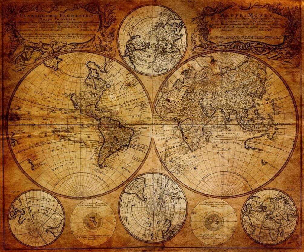 Обои старинная карта мира фото