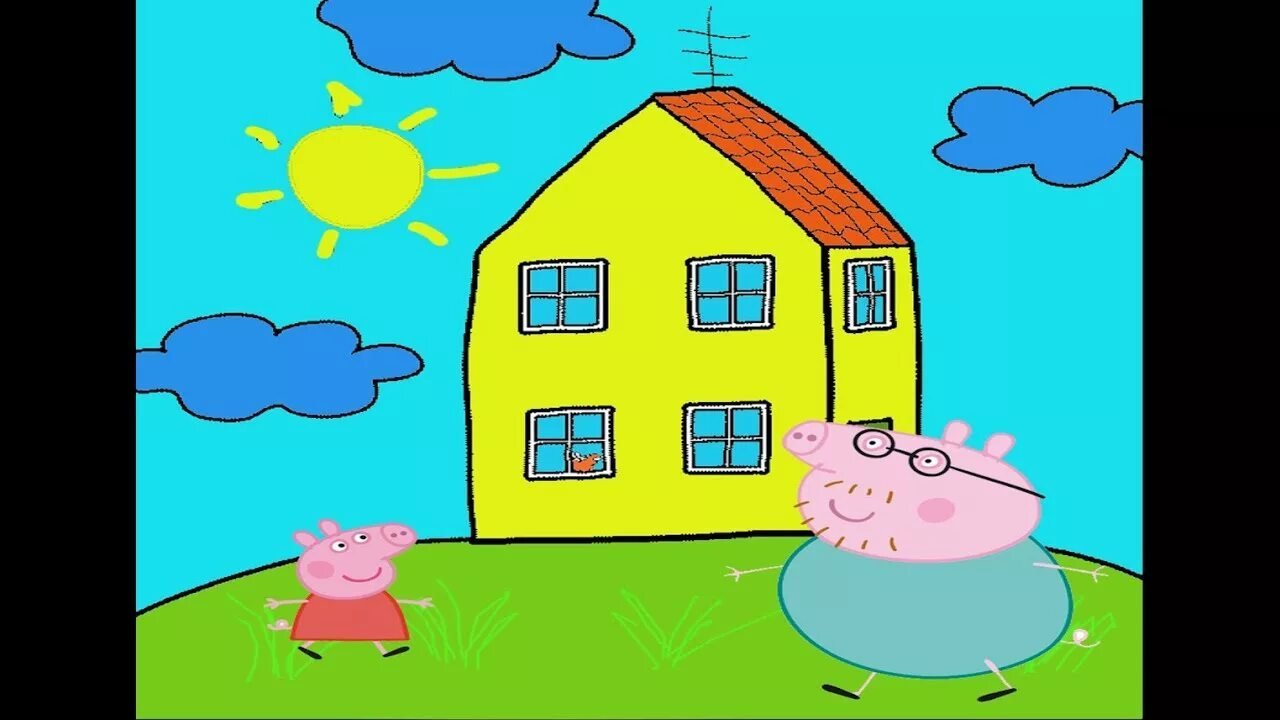 Обои свинки пеппы с домом фото