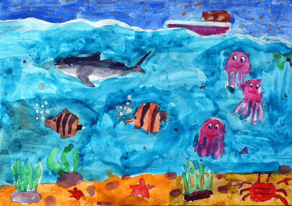 Океан детский рисунок фото