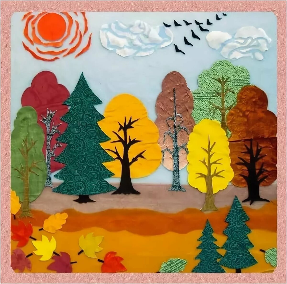 Осень в лесу рисунок в детский сад фото