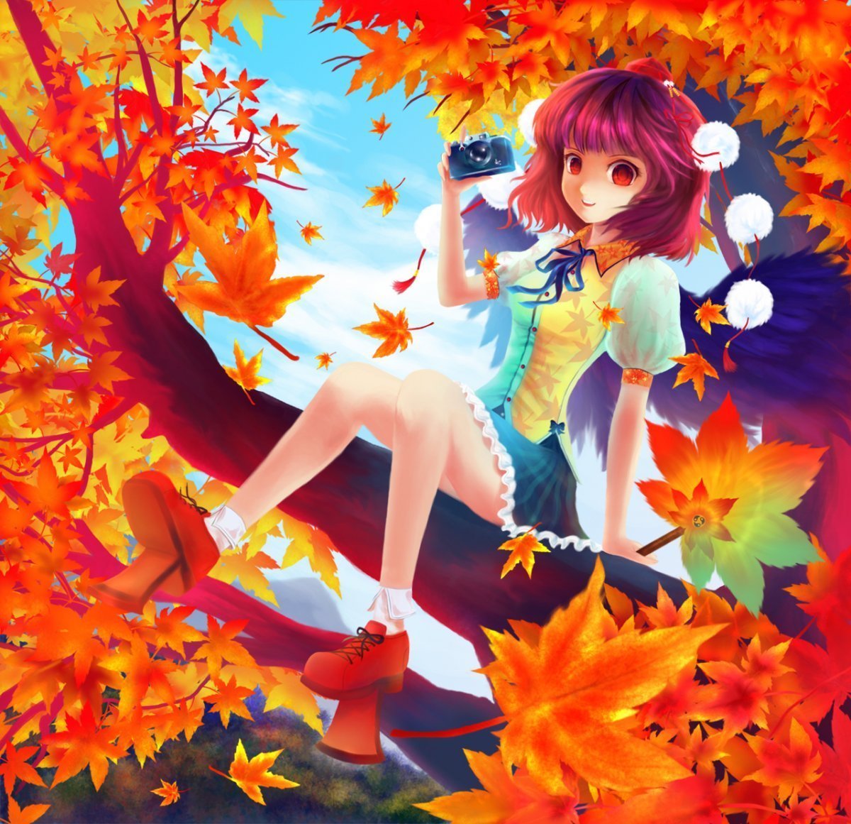 Осень в стиле аниме рисунки фото