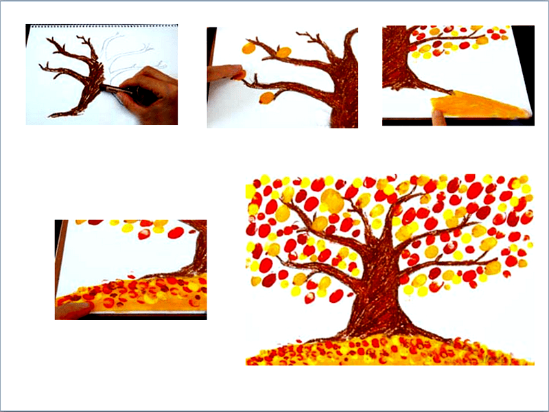 Осенний лес рисунок поэтапно фото