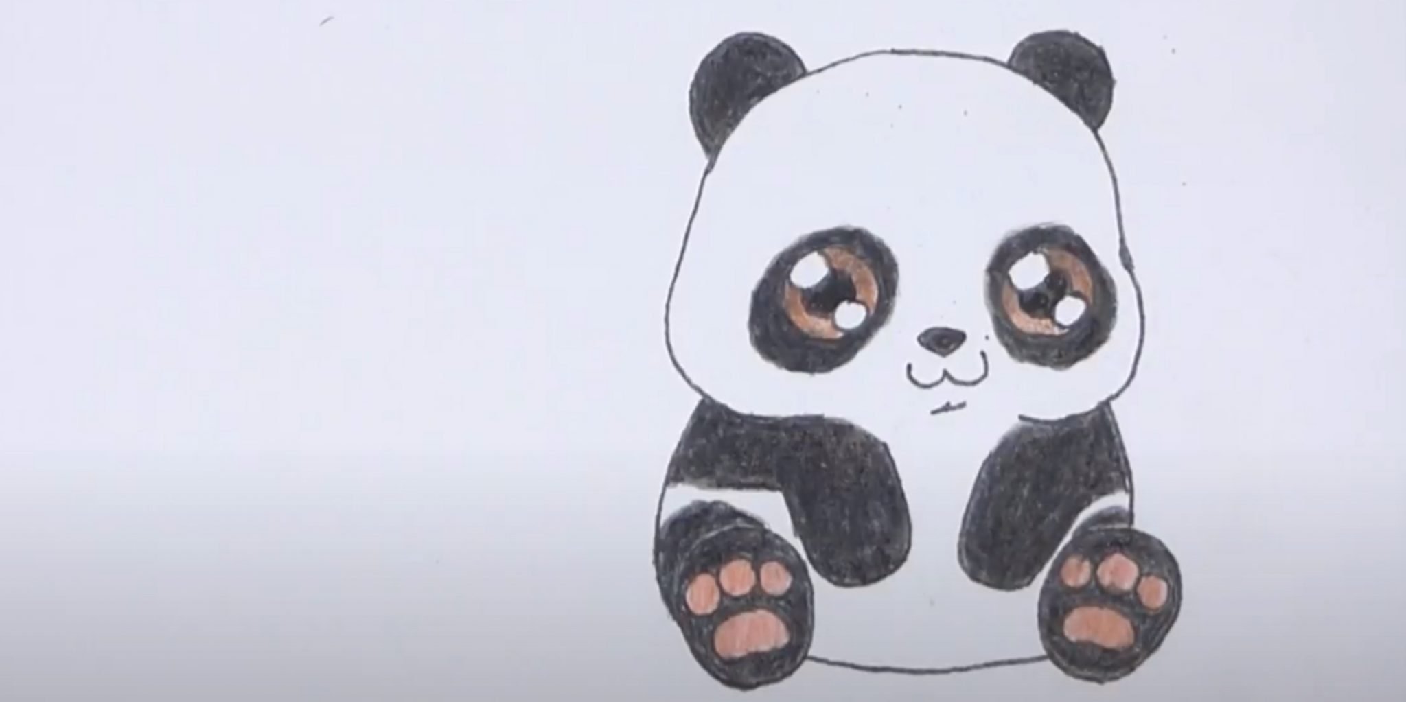 Панда рисунок для детей легкий карандашом поэтапно фото