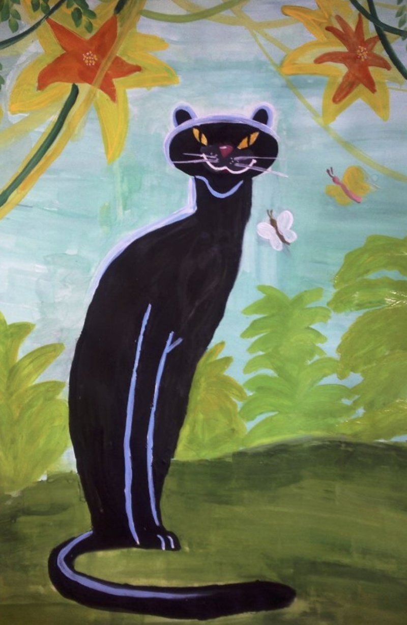 Пантера черная рисунок детский фото