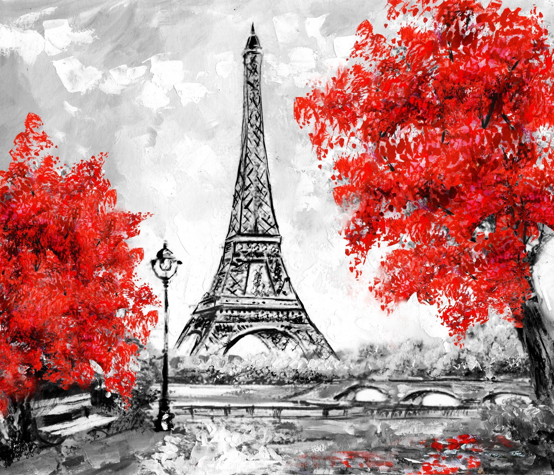 Париж арт рисунок фото