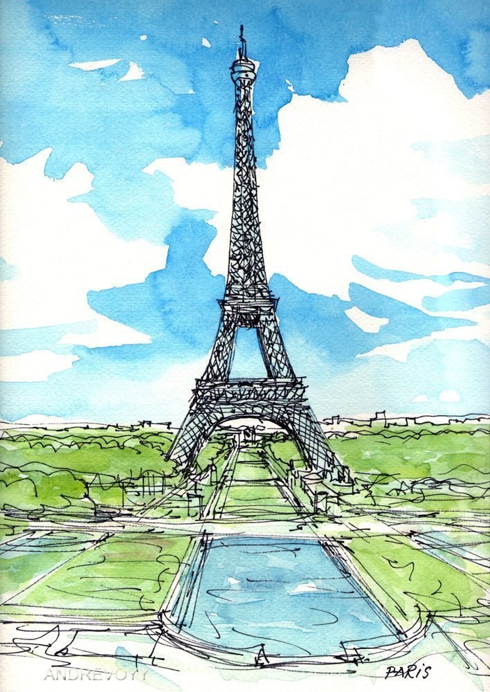 Париж детский рисунок фото