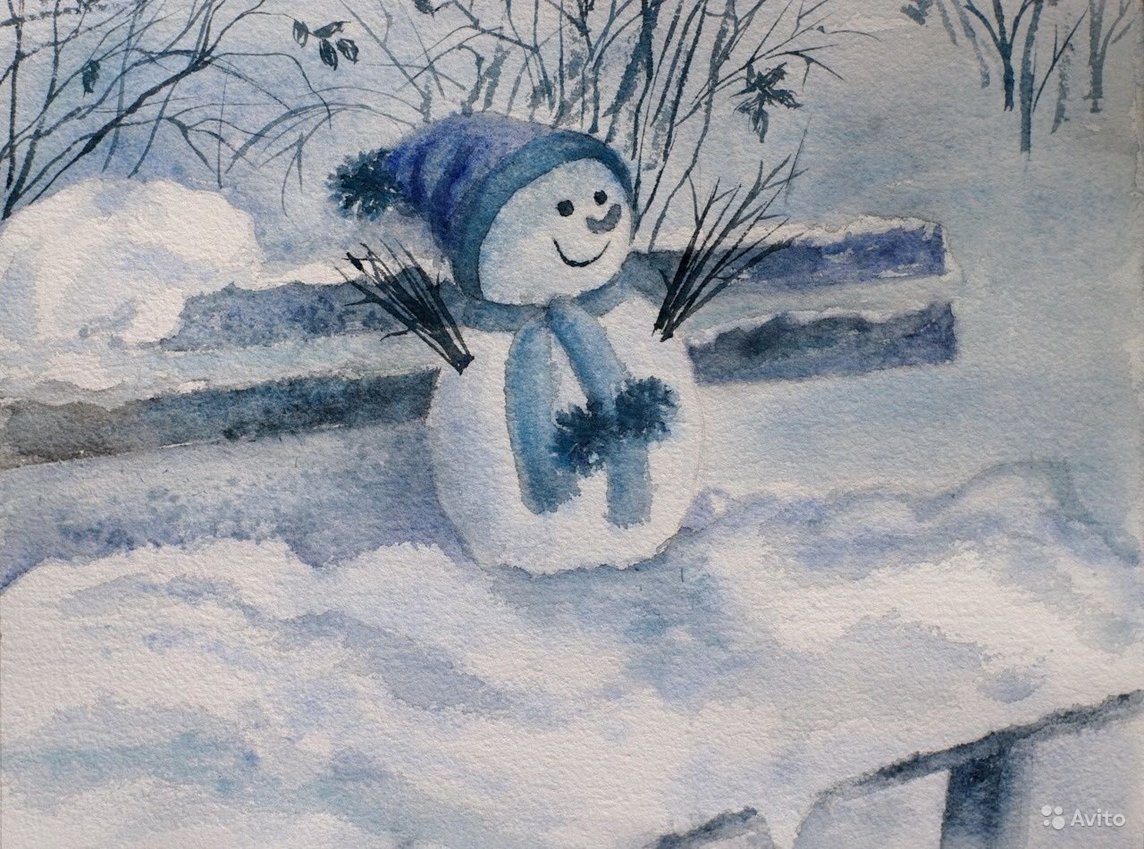 Первый снег картинки детские рисунки фото