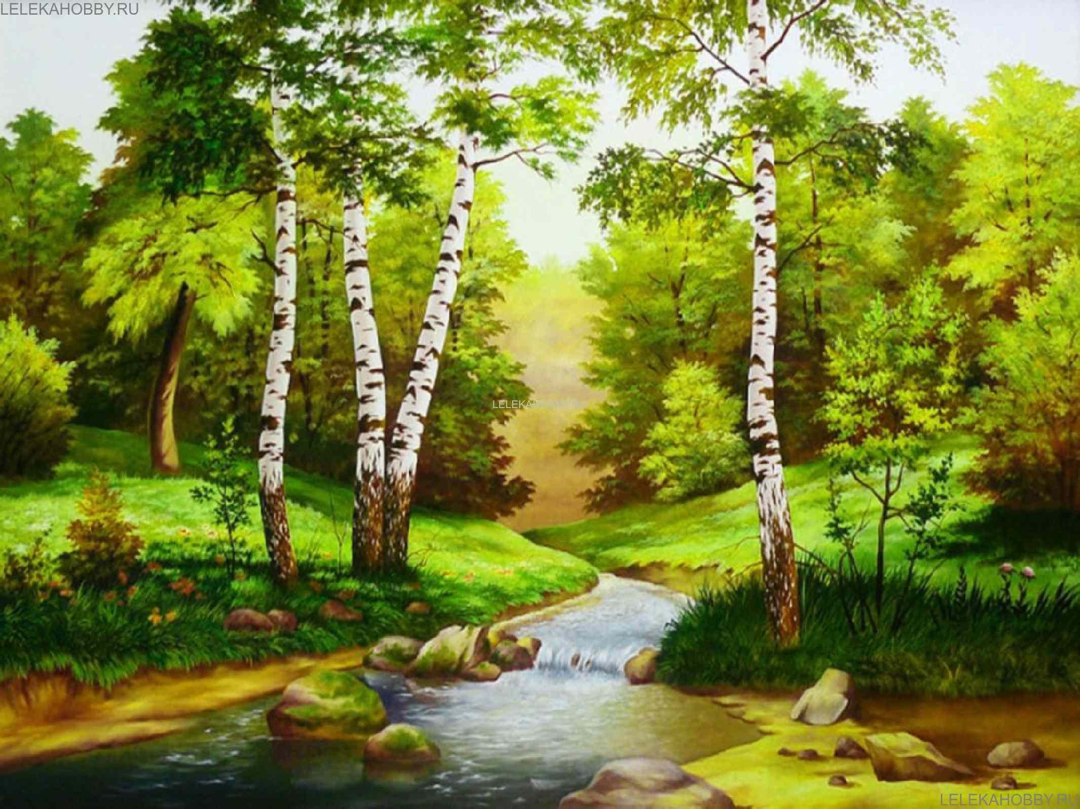 Пейзаж рисунок детский лес фото