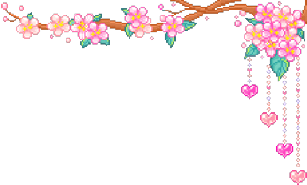 Пиксельные цветы на прозрачном фоне фото