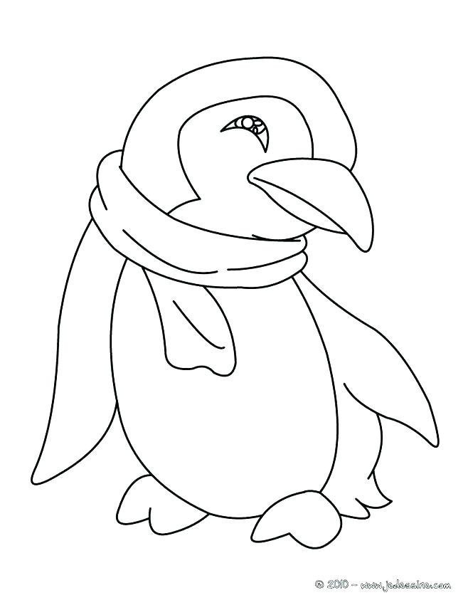 Пингвин контурный рисунок для детей фото