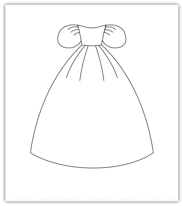 Платье контурный рисунок для детей фото