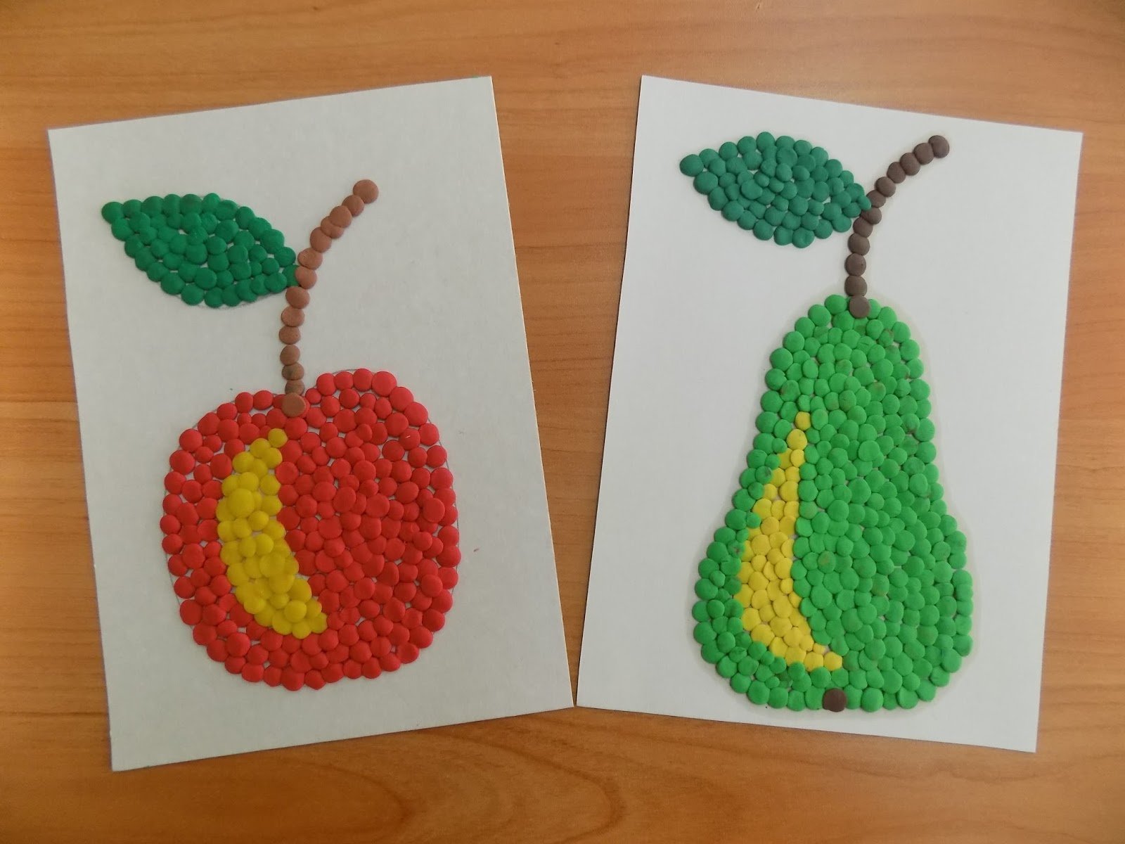 Поделки фрукты из пластилина на картоне идеи по изготовлению своими руками фото