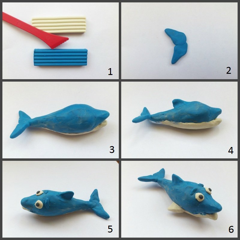 Поделки из пластилина рыба кит идеи по изготовлению своими руками фото