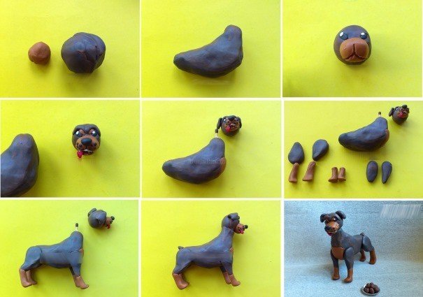 Поделки из пластилина собака идеи по изготовлению своими руками фото