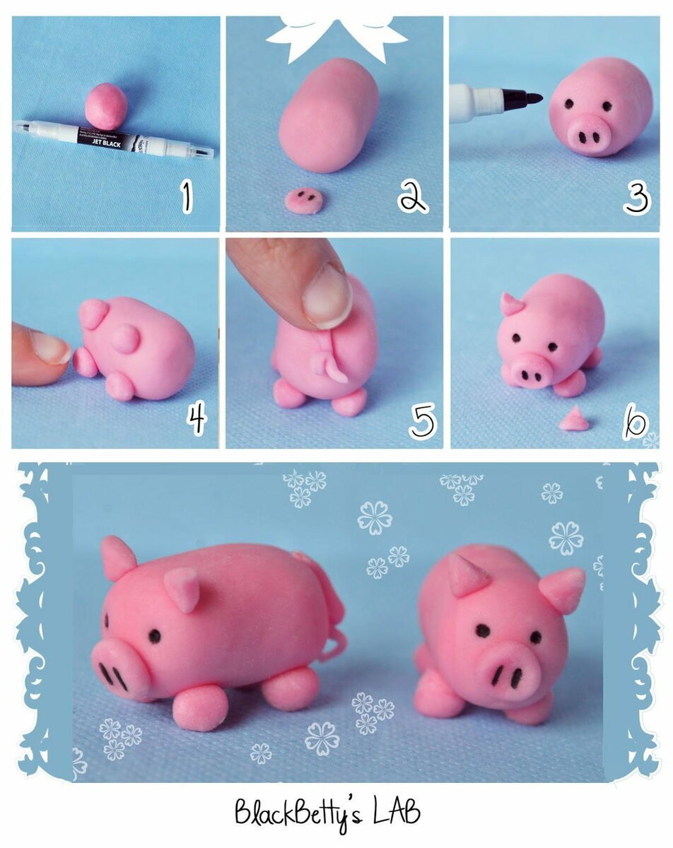 Поделки из пластилина свинки идеи по изготовлению своими руками фото
