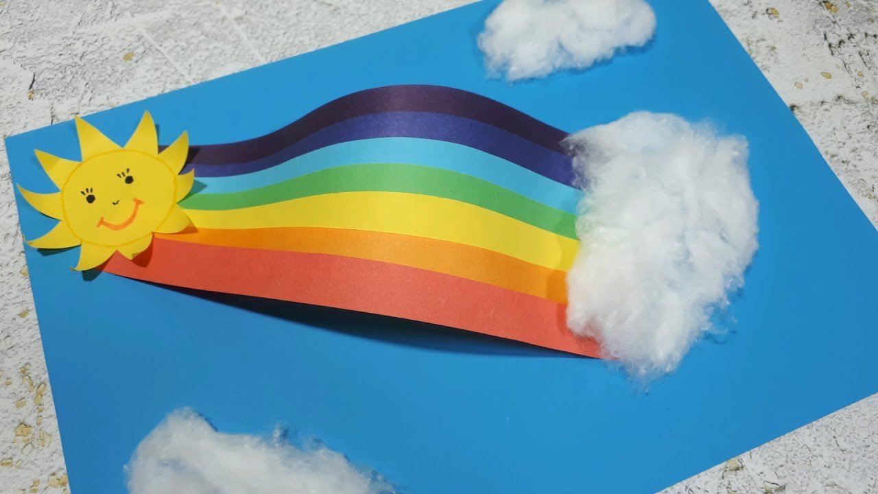 Поделки облако с радугой из бумаги и картона идеи по изготовлению своими руками фото