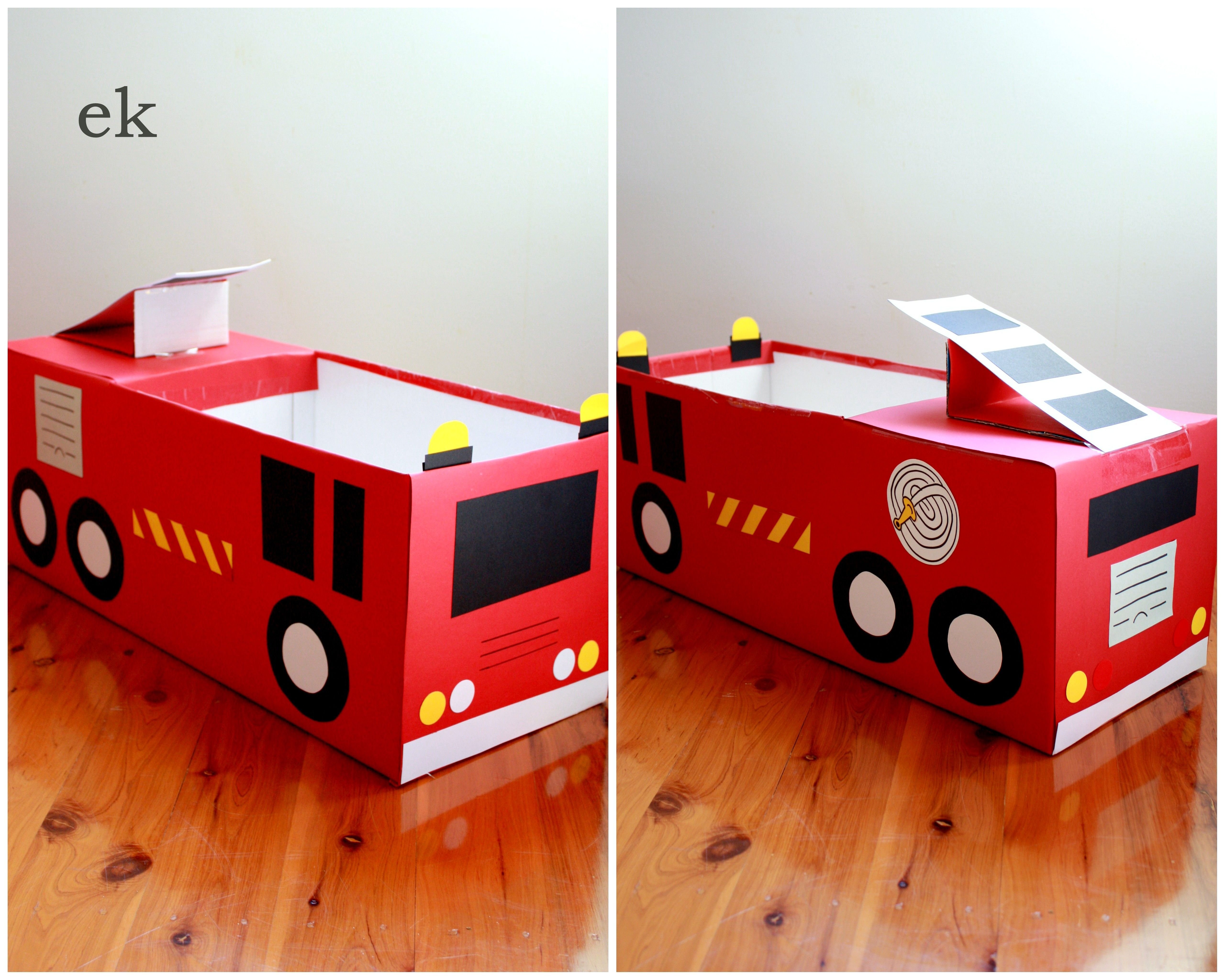 Поделки пожарная машина из картона  идеи по изготовлению своими руками фото